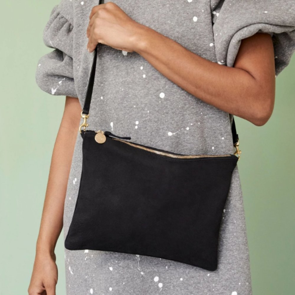 Clare V Sac Bretelle  Black Nubuck